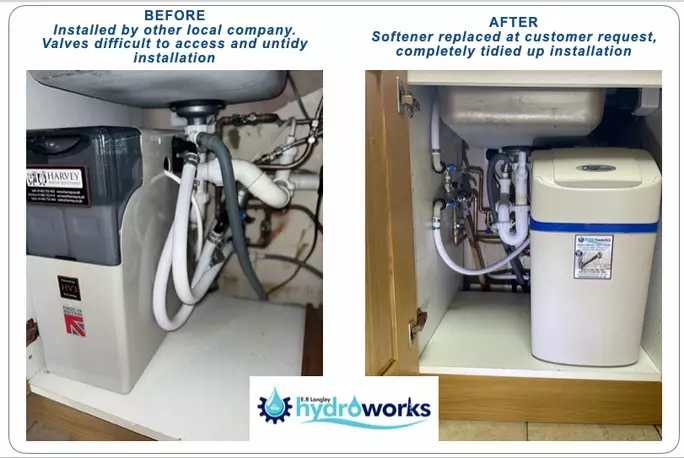 This customer swapped from a Harvey softener to a Hague